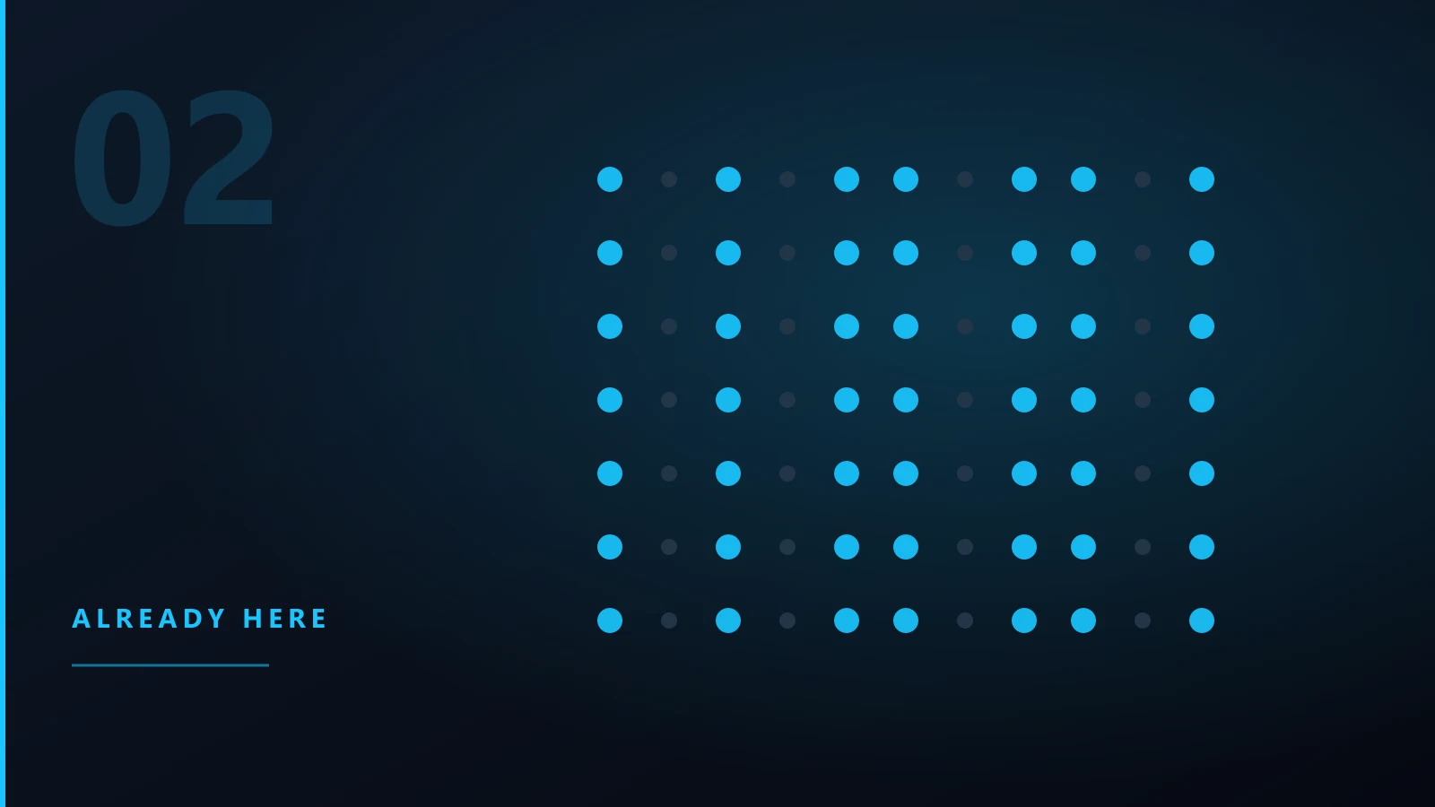A grid of points with roughly two thirds already lit
